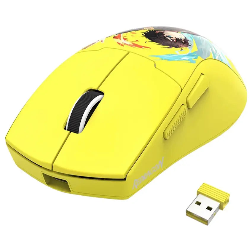 Redragon M918 King Max Wireless Gaming Mouse, 3 Modes, 26,000 DPI, 1K Hz, Pixart 3395 Sensor, Yellow