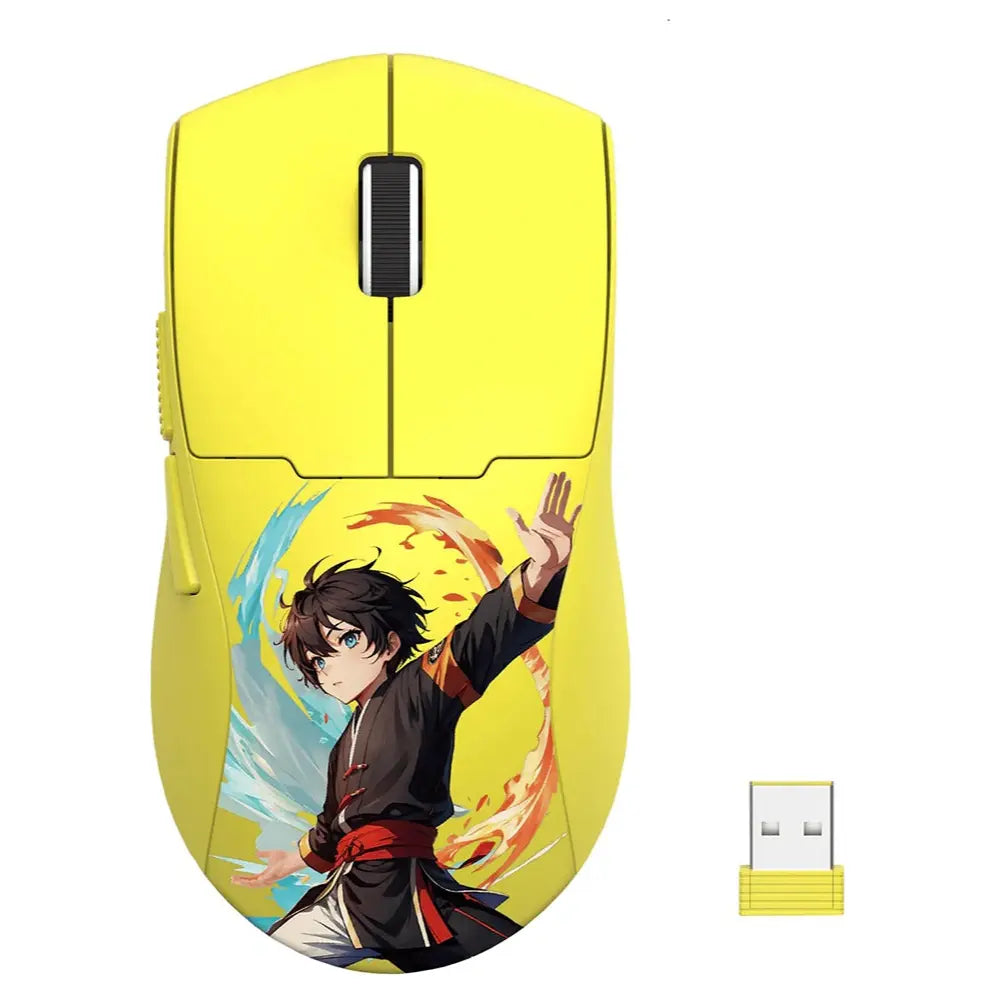 Redragon M918 King Max Wireless Gaming Mouse, 3 Modes, 26,000 DPI, 1K Hz, Pixart 3395 Sensor, Yellow