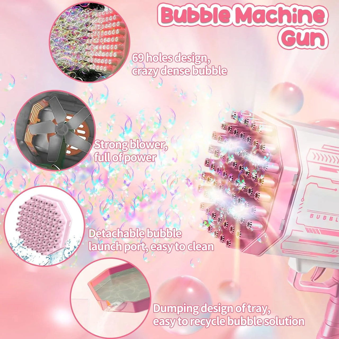 69 Holes Bazooka Bubble Machine Gun